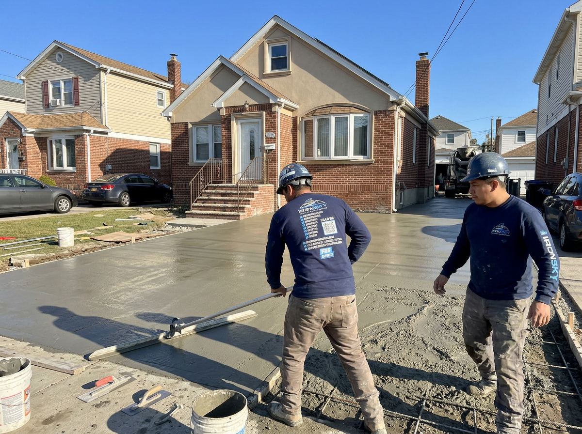 Driveways project in Queens, NYC — IronSky Roofing