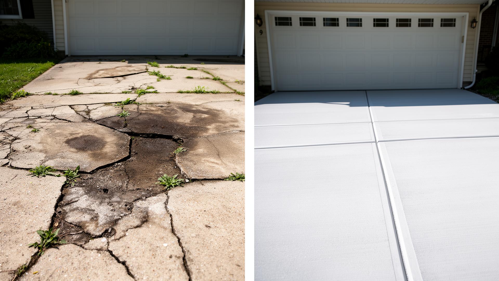 Before and after driveways project in Brooklyn, NYC — IronSky Roofing