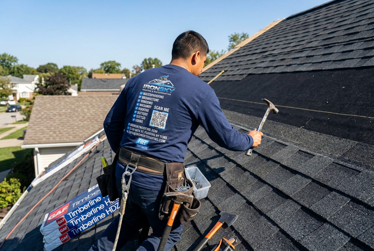 GAF certified shingle roof installation in Brooklyn, NYC — IronSky Roofing