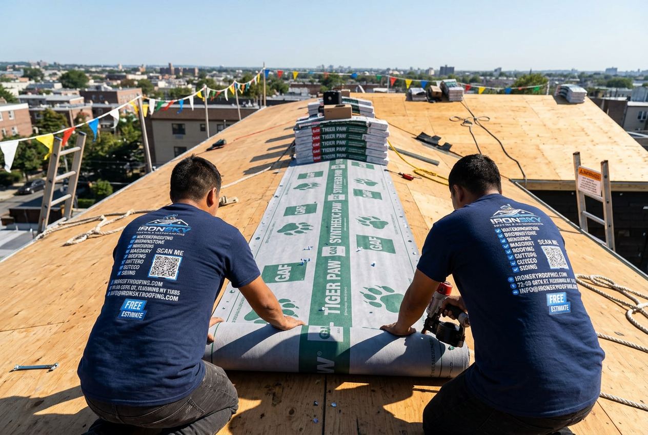 GAF certified shingle roof installation in Brooklyn, NYC — IronSky Roofing