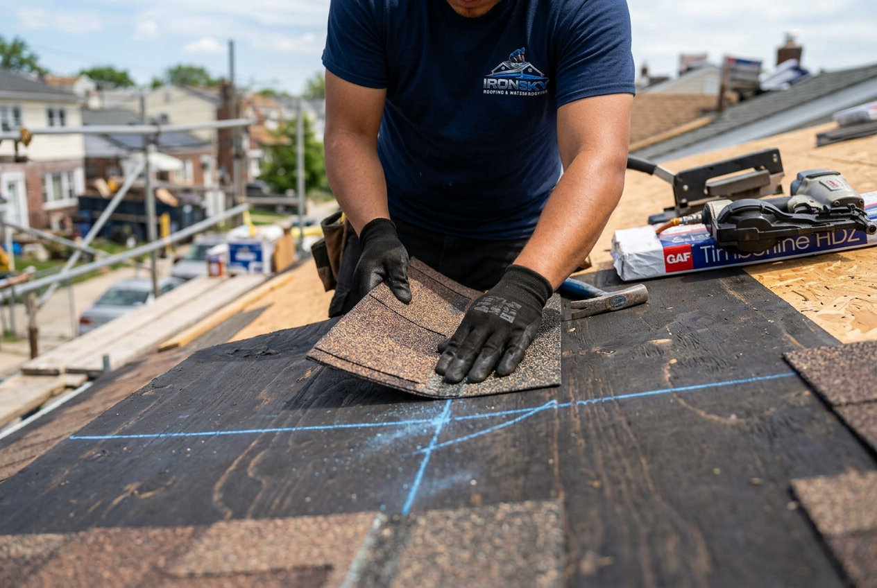 GAF certified shingle roof installation in Manhattan, NYC — IronSky Roofing