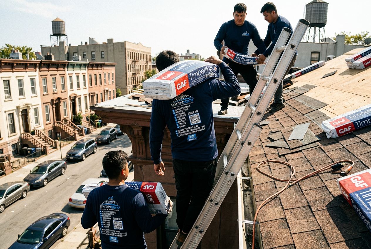GAF certified shingle roof installation in the Bronx, NYC — IronSky Roofing
