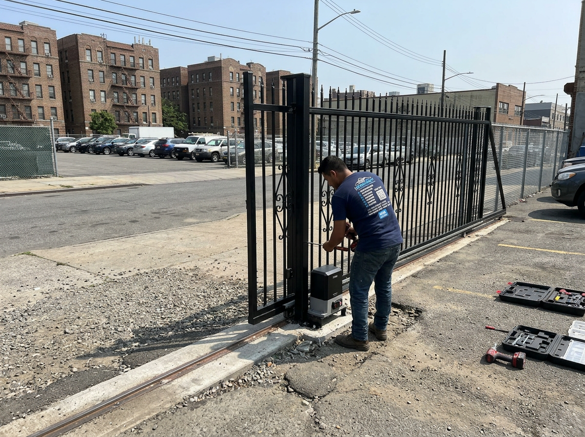 IronSky crew installing iron railings in Staten Island, NYC — IronSky Roofing