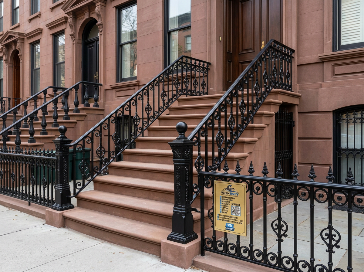 Finished iron railings project in Queens, NYC — IronSky Roofing
