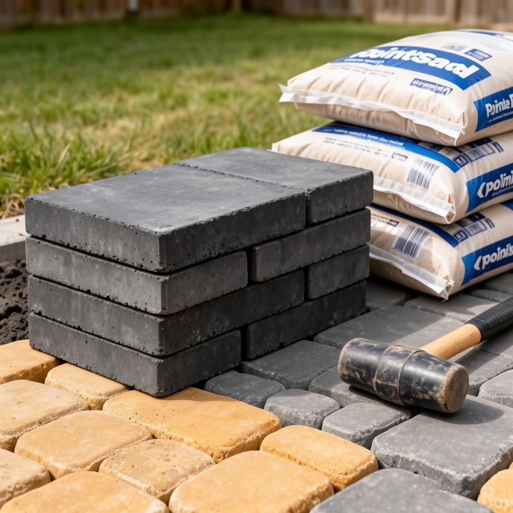 Patio & Pavers materials staged on a the Bronx jobsite, NYC — IronSky Roofing