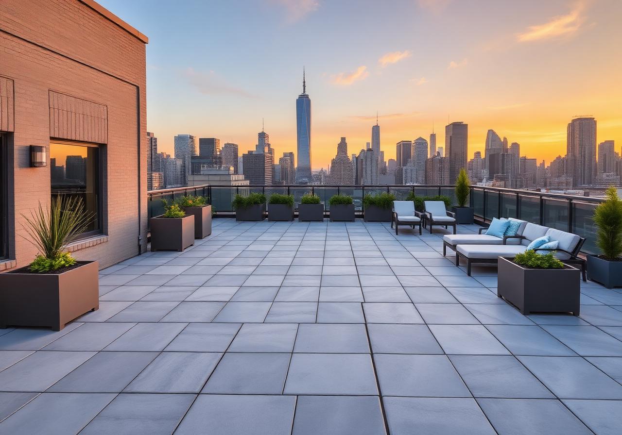 Finished rooftop pavers project in Staten Island, NYC — IronSky Roofing