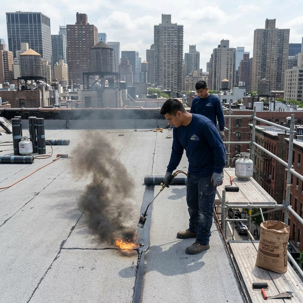 Roofing project in Brooklyn, NYC — IronSky Roofing